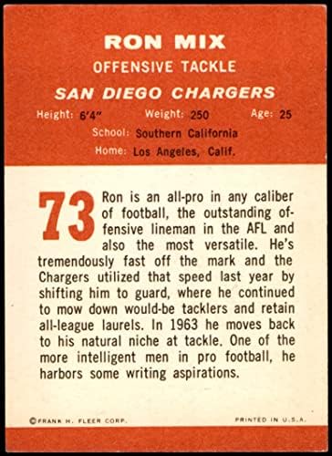 1963 FLEER 73 RON MIX SAN DIEGO CHARGERS EX+ CHARGERS USC