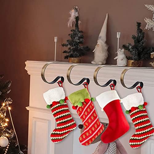 קולבי קאבילוק מתכת לחג המולד מחזיק גרב גרביים: 4 יחידות מתכת חג המולד מחזיק גרב אחי גרביים קולב ללא החלקה גרב ווים לתלייה לחג חורפי לקישוט הבית ווים דקורטיביים