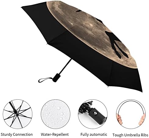 חד קרן עם ירח מלא 3 קפלים מטריית נסיעות נגד אולטרה סגול מטריות אטומות לרוח מטרייה פתוחה אוטומטית אופנתית