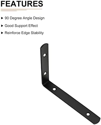 5.91 אינץ 'על 4.33 אינץ' על 0.79 אינץ ' סוגריים פינתיים-4 חבילה-טוב לתיקון רהיטי עץ-סוגריים בזווית ישרה מנירוסטה עם ברגים-שחור