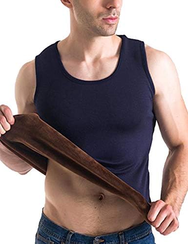 פליגו גברים כותנה חורף חם תרמית גופייה צמר מרופד תחתונים ללא שרוולים אפוד