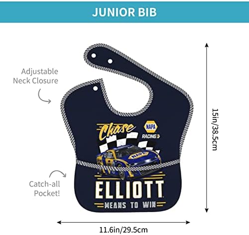 Chase Elliott 9 Bibs רכים לתינוקות, לילדות בנים אטום למים רוק מוצק הזנה ביב אטום מים