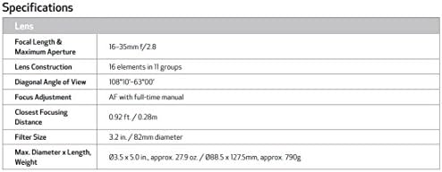קנון 16-35 מ מ / 2.8 ל ג עדשה עם מסנן עדשה להגנה מפני קרינה אולטרה סגולה