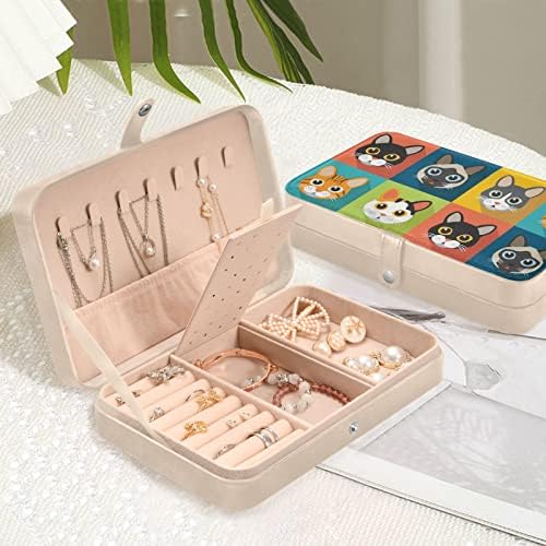קופסת תכשיטים חמודים של Innewgogo קופסא תכשיטים קטנים מארגן תכשיטים עור PU