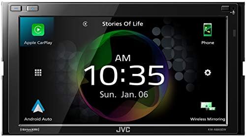 JVC KW-M865BW בנוי Wi-Fi עבור Carplay Wireless Android Auto, 6.8 תצוגת מסך מגע LCD, AM/FM, Bluetooth, נגן MP3, יציאת USB, DIN כפול, EQ 13-Band, SiriusXM CAR רדיו