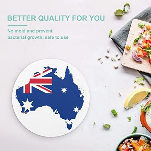 אוסטרלי דגל מפת זכוכית חיתוך לוחות עגול קרש חיתוך אישית מותאם אישית לחתוך מחצלות למטבח קל נקי