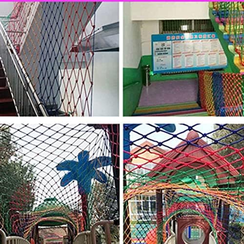 KFGDFD בטיחות לילדים רשת הגנה צבעונית רשת חיצונית פוליאסטר צבעונית מגן על מדרגות ומרפסת מרפסת אנטי-סתיו רשתות בטיחות ניתן להתאים צבע: 6 ממ חבל, גודל: 1x1m