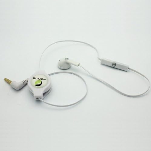 לבן נשלף 3.5 ממ מונו אוזניות דיבוריות אוזניות אוזניות יחיד עם מיקרופון עבור Net10 / Straight Talk / Tracfone Motorola EX124G - Motorola defy XT - Motorola Moto G / Moto X - Alcatel Touch One Sonic LTE