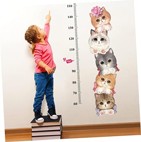 Besportble 2 pcs מדבקות קיר לתפקיד לתינוק לילדים מקדמת תינוקות לתינוק גובה קריקטורה גובה קיר גובה סרגל גובה מדידת תרשים טפט נייר קיר גובה מדבקה מדבקה קיר מדבקות קיר