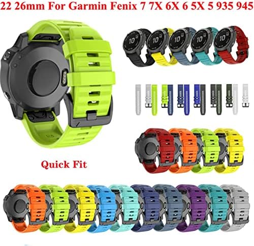 Ganyuu 26 20 22 ממ סיליקון מהיר מהיר רצועת שעון עבור Garmin Fenix ​​7x 6x Watch Setyfit Strap Strap Strap