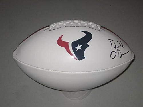 ביל אובריאן יוסטון טקסאנים מאמן חתם הוכחת כדורגל בגודל מלא הולוגרמה COA - כדורגל חתימה