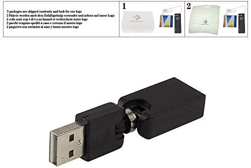 סיבוב ומסתובב טוויסט USB 2.0 סוג A זכר להקליד נקבה נקבה 360 מעלות סיבוב זווית מתאם מתאם ממרת 2 חבילה, שחור