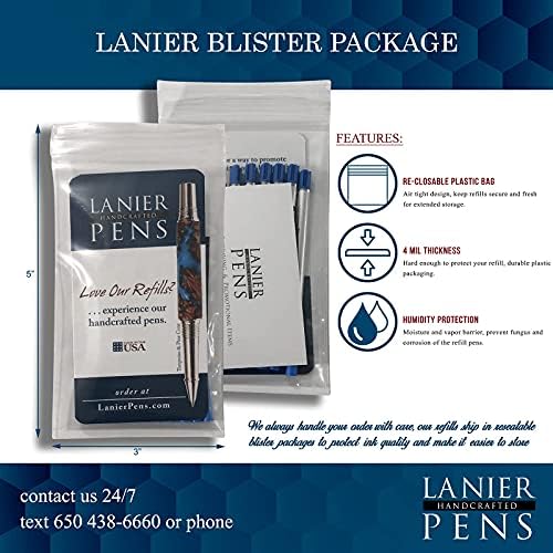 חבילת קומבו של Lanier - חבילה 1 - Monteverde® Softroll ™ Ballpoint P13 הדבק דיו מחדש תואם למרבית עטים לכדורים בסגנון Parker® - כחול
