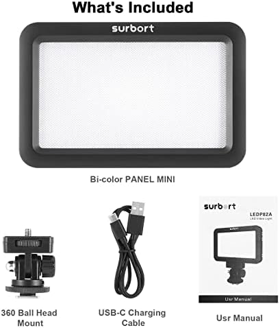 אור מצלמה של סורבורט אור/אור וידאו, אור צילום נייד דק במיוחד LED, תצוגת LCD מובנית, אור כפתור דו-צבעי לעמעום אור + סוללה מובנית