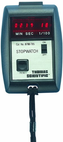 תומאס 1015 שעון עצר דיגיטלי אלקטרוני מפלסטיק הניתן למעקב עם תצוגת לד, סוללת תקליטור 120 וולט, אורך 91 ממ רוחב 64 ממ עובי 38 ממ