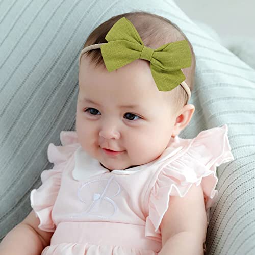 20 יחידות תינוק סרטי ראש קשתות תינוק בנות ניילון סרטי שיער עם קשתות יילוד סרטי ראש עבור בנות תינוקות צבע קשתות פשתן שיער בעבודת יד שיער אבזרים לילדים תינוקות יילוד