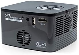 AAXA P7 מיני מקרן עם סוללה, רזולוציית HD מלאה של 1080p, 30,000 שעות LED, מקרן, נגן מדיה על סיפונה