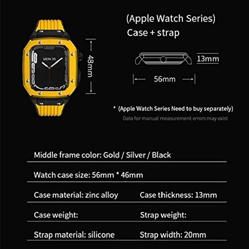 סגסוגת TWRQA שעון רצועת מארז לסדרת Apple Watch 8 7 6 5 4 SE 45 ממ 42 ממ 44 ממ יוקרה מתכת גומי נירוסטה שעון שעון מערכה רצועת שעון