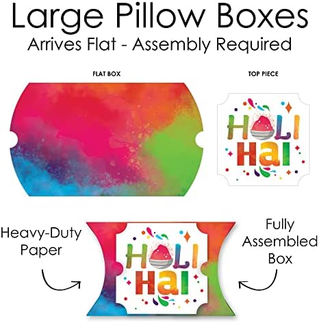 נקודה גדולה של אושר הולי היי - קופסאות מתנה לטובת פסטיבל הצבעים מסיבות קופסאות כריות גדולות - סט של 12