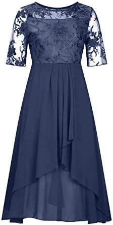 שמלות Dopocq לנשים 2023 קיץ שיפון חמוד בוהו מודפס V שמלות שרוול ארוך שמלות לא סדירות שמלה טרנדית שמלה