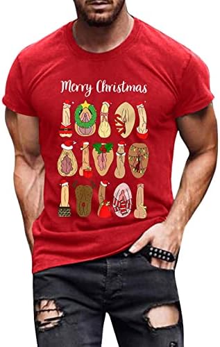 חולצות טריקו של שרוול קצר של Dsodan לחג המולד לגברים, מכוערים לחג המולד תלבושות של מעצב הדפס