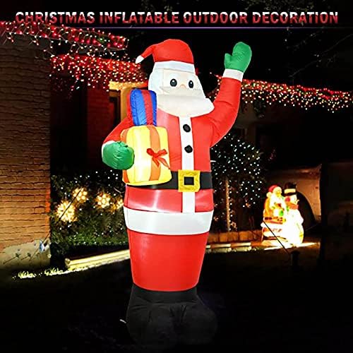 אבא חג המולד 1.8 מ 'אבזרי קישוט לחג המולד מתנפחים בסנטה קלאוס נורות LED אורות LED נושבים איש שלג גן פטיו חיצוני מקורה, גודל: תקע בבריטניה)