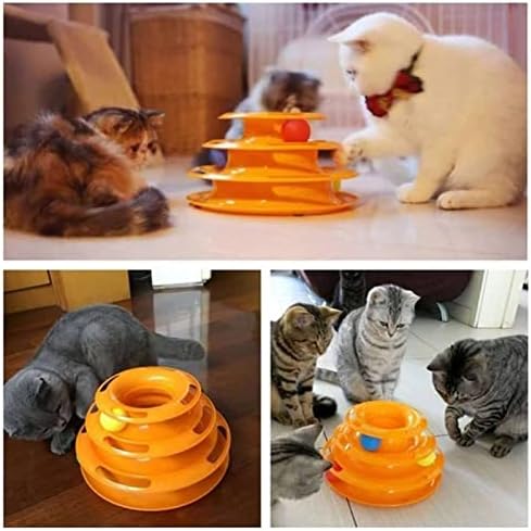 Jinyawei 3 רמות צעצוע של חתול PET צעצוע מצחיק מסלולי דיסק מסלולי חתולים צעצועים אימונים אינטליגנציה צלחת שעשועים צעצועים לחתולים לחתולים חתולים