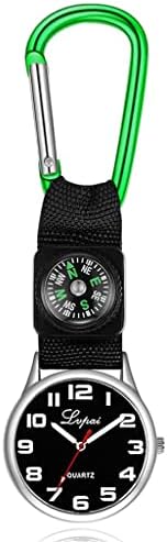 רצועת ספורט חיצוני קוורץ שעון כיס עם שעון תליון מצפן מתנות לשעון כיס קרבינר קרבינר