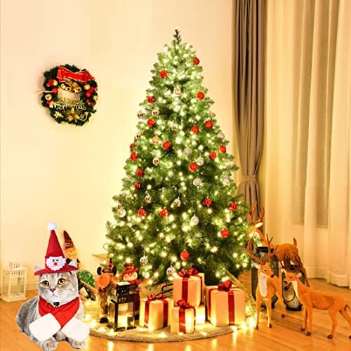 סט תחפושות לחיות מחמד לחג המולד, כובע סנטה עץ חג המולד של חתול עם כלב בגדים לחתול כלב הצעירה למסיבת בגדים קוספליי אביזר חיית מחמד קישוט לחג המולד קוספליי אספקה ​​לחתולים כלבי גורים