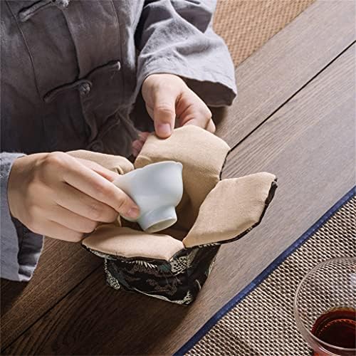 MMLLZEL RETRO בעבודת יד יונג'ין כוס תה יחיד מכסה קערה שקית אחסון שקית אחסון חיצונית נסיעה ניידת שקית קומקום תה נייד