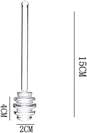 2 יחידות 6 אינץ זכוכית דבש ערבוב מקלות דבש כפית ערבוב סקופר דבש שרביט מקל עבור דבש סיר