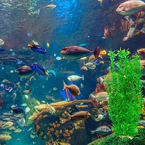 1 יחידות דגי טנק צמחי אקווריום צמחי פלסטיק מלאכותי אצות לאקווריום קישוטים, 21 גבוה ירוק