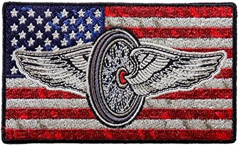 דגל ארהב, טלאי - ישוע המשיח על ארהב דגל אמריקאי פטריוטי חוט גבוה חוט ברזל על חום אטום גיבוי של אופנוען תפור אופנוען - 4 x 2