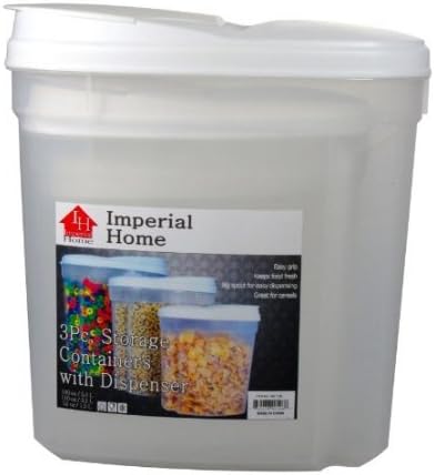 אימפריאל בית פלסטיק 3 חתיכה דגנים מתקן סט-יבש מזון אחסון מכולות