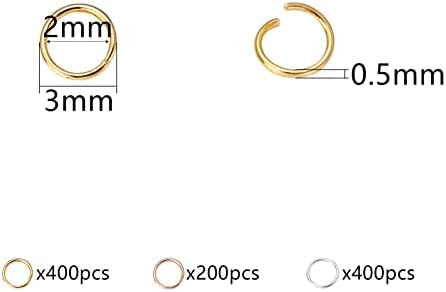 1000 יחידות 3 ממ טבעות קפיצה פתוחה כסף, זהב ועלה מצופה זהב טבעות קפיצה להכנת תכשיטים ברזל עשה טבעות קפיצה בתפזורת עבור עשה זאת בעצמך קרפט עגיל שרשרת צמיד תליון קולר תכשיטי ביצוע ממצאי