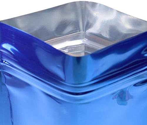 100 יחידות רדיד פאוץ תיק ניתן לאטימה חוזרת ריח הוכחת שקיותמיילר רוכסן נעילת תיק מזון אחסון מתכתי רדיד שקיות פלסטיק סוכריות אריזת פאוץ כחול