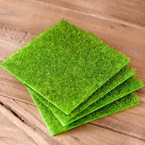 צמחים מלאכותיים האקווריום מלאכותי דשא מחצלת: 4 יחידות אקווריום מזויף דשא צמח מזויף דשא מיניאטורי דשא דשא פו דשא שטיח עבור מיקרו נוף חיצוני דקור