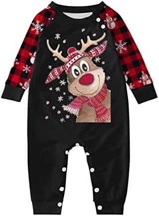 XBKPLO Loungewear Sleepwear פיג'מה לחג המולד למשפחה, לבגדי שינה תואמים לחג המולד עבור זוגות הורה-צ'י
