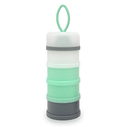 מיכל מתקן פורמולה של Ladiso, מתקן אבקת חלב נייד, מיכל אחסון נסיעות האכלת תינוקות, מיכל אחסון חטיפים לתינוקות שאינם מעריקים, ללא BPA, 4 תאים