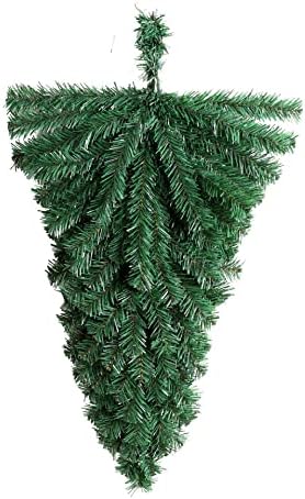 Lymoh חג המולד עץ הפוך עץ עירום עץ פנים קיר ירוק PVC עץ דקורטיבי קיר חג המולד קיר תלוי קישוטי Cal_queen 60 סמ
