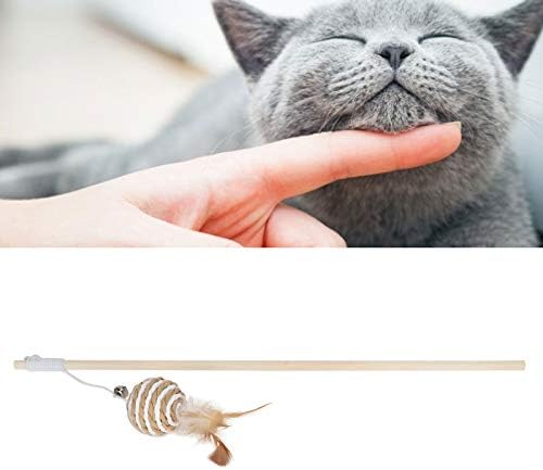 גלוגלו חתול מחרוזת צעצוע, חתול אינטראקטיבי צעצוע חתול שרביט צעצוע חתול צעצוע עץ עבור חתלתול עבור חתול