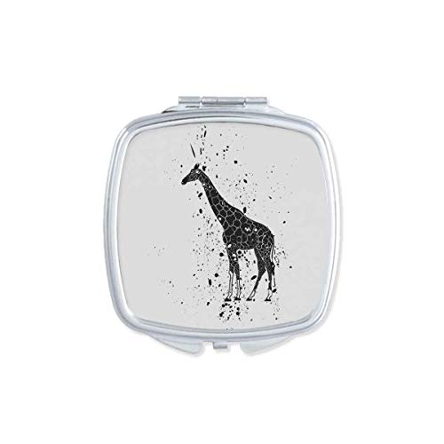 ג ' ירפה קריקטורה בעלי החיים אפור מראה נייד קומפקטי כיס איפור דו צדדי זכוכית
