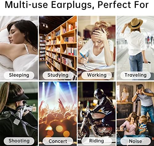 תקעי אוזניים לשינה רכה סיליקון אטם אוזניים הפחתת רעש 2 ​​זוגות שימוש חוזר באוזן אוזניים חסימת NRR 33dB ביטול רעש לנחירות, שינה, עבודה, קונצרטים, צילום, נסיעות, DOGDOGKUT