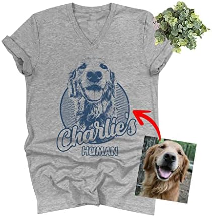 חולצות כלבים מפוארות חולצות כלבים מחולקות חולצות צווארון v- חולצה בהתאמה אישית טיזים גרפיים לכלב אמא