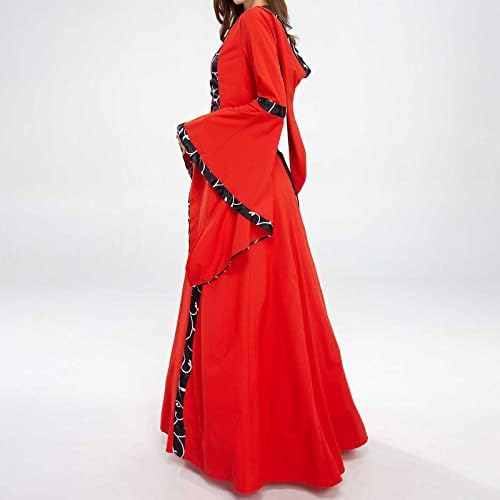 נשים ליל כל הקדושים בציר רנסנס שמלת ויקטוריאני קוספליי תלבושות התלקח ארוך שרוול תחרה עד מקסי שמלות עם הוד