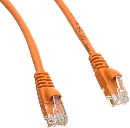 כבל Central LLC Cat 6 Ethernet כבל 100 רגל כתום - UTP Booted - מהירות מהירה כבל תיקון אינטרנט עם מחבר RJ45, כבל רשת מחשב 100 רגל