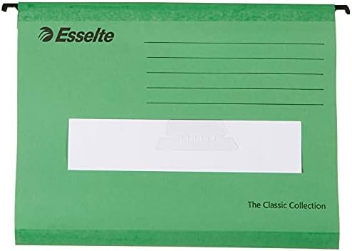 אסלטה קלאסי מחוזק השעיה קובץ, 4, חבילה של 25, כרטיסיות כלול, ירוק, 90318