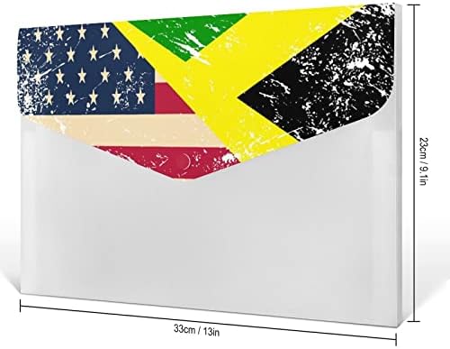 ארהב וג ' מייקה רטרו דגל פלסטיק צבעוני קובץ תיקיות עם 6 תא אקורדיון פלסטיק מסמך ארגונית גדול קיבולת