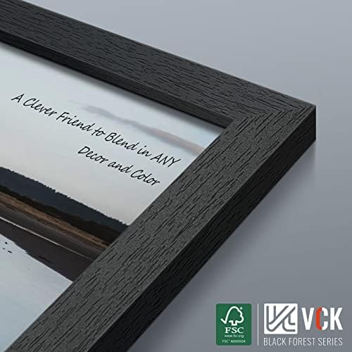 מסגרת תמונה VCK 8x10 שחורה, מרקם מסגרות תמונה מעץ מלא בלעדי, תלויים בקיר