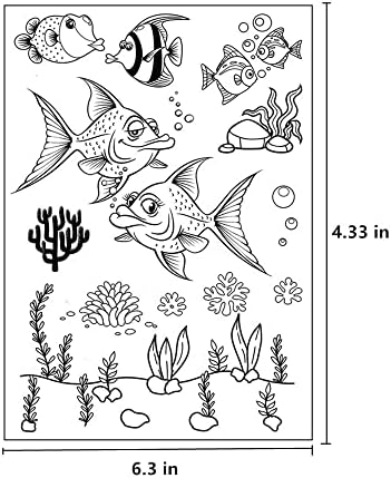 גרגרי ים אלמוגים דפוס דג ים חותמות צלולות דג אוקיינוס ​​חותמות חותמות שקופות לקישוט כרטיסי חג ואלבום Scrapbooking DIY מלאכות DIY מלאכות DIY
